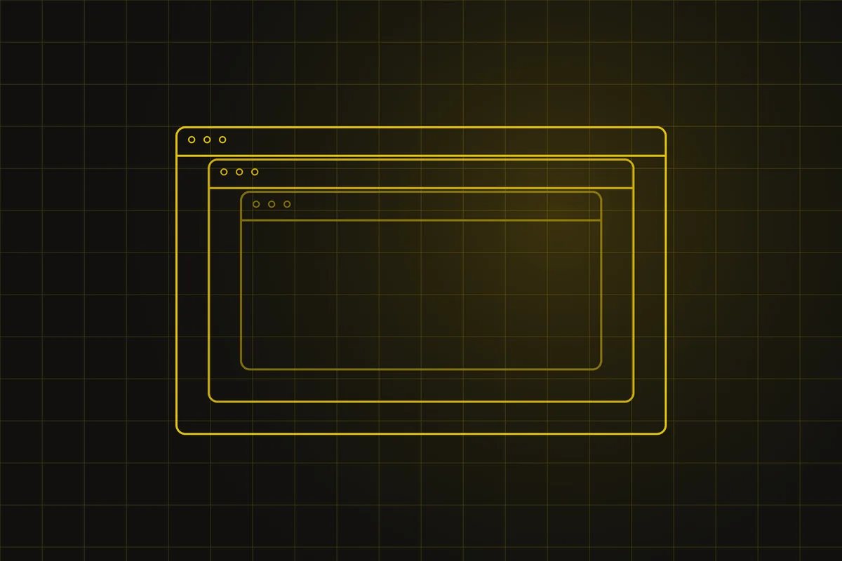 Création de sites web au Cameroun — cadres d’interface superposés sur une grille