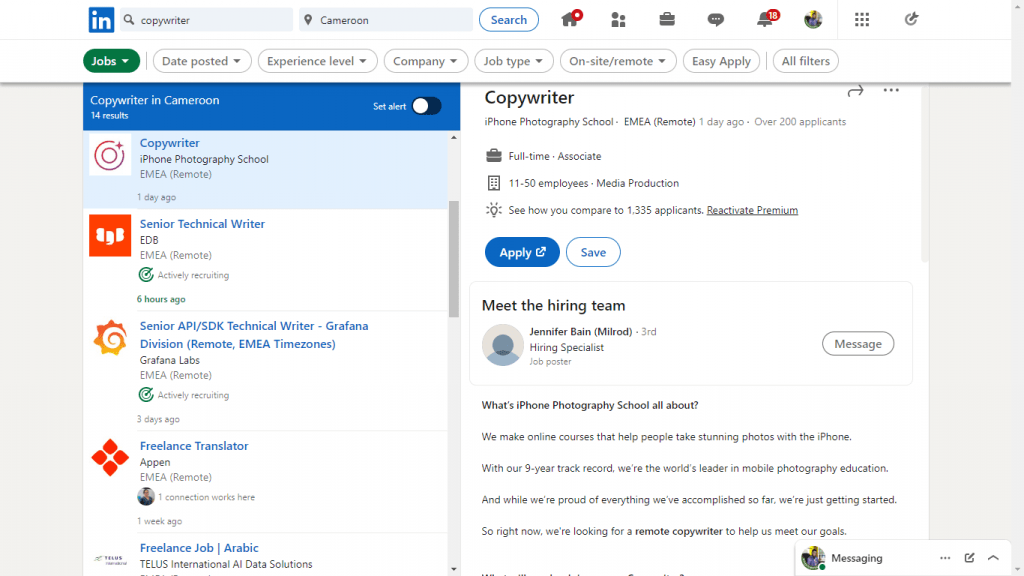copywriter Jobs on LinkedIn in Cameroon